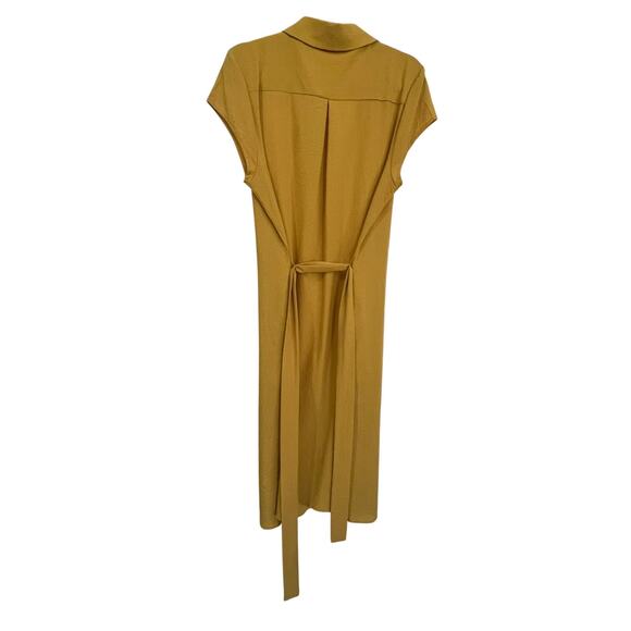 Halogen Women’s Mustard Button Front Collared Shirt Dress Size Large (Size 1) - Picture 3 of 8